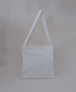 white lace shoulder bag